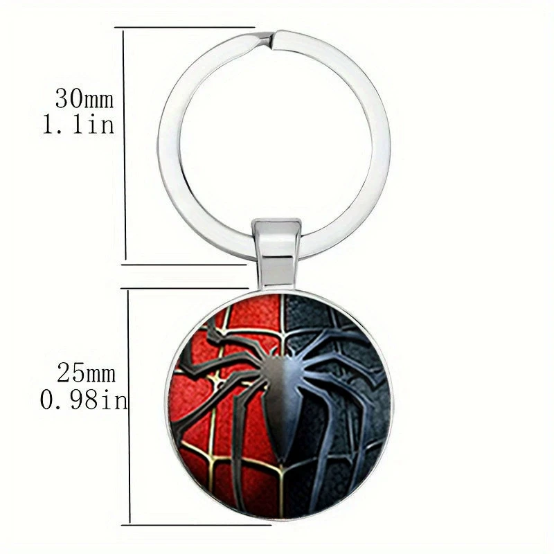 Black Spider Pattern Simple Time Gemstone Keychain Accessories Wholesale