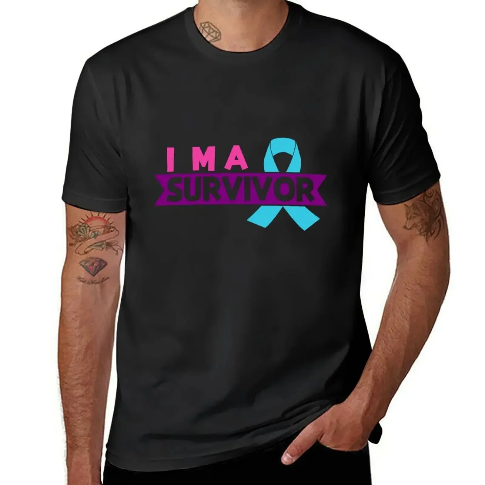 I'm a Survivor Thyroid Cancer Awareness T-Shirt summer clothes cute clothes funnys heavyweight t shirts for men