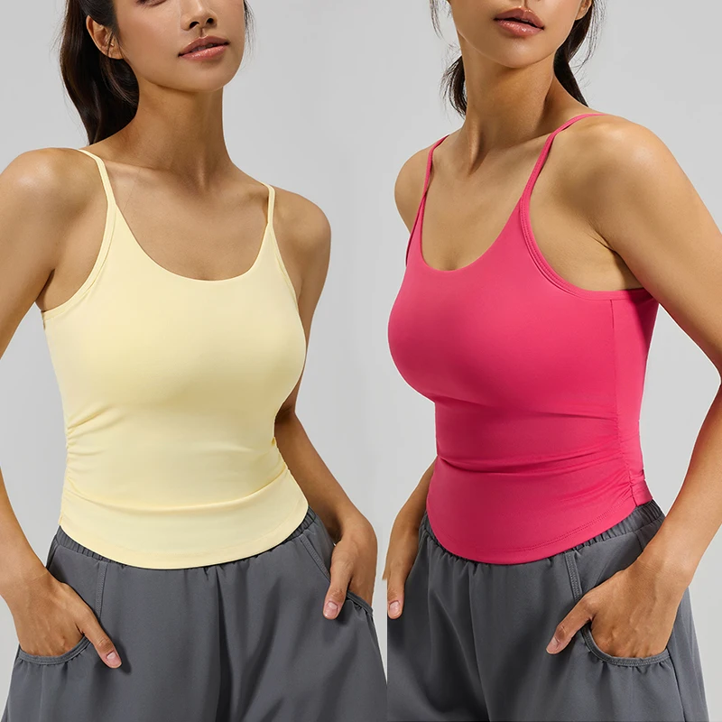 Summer Hot Sale Women's Sling Shockproof Fixed One-piece Bra Women's Yoga Sports Vest U-neck Fitness Sexy Underwear for Women