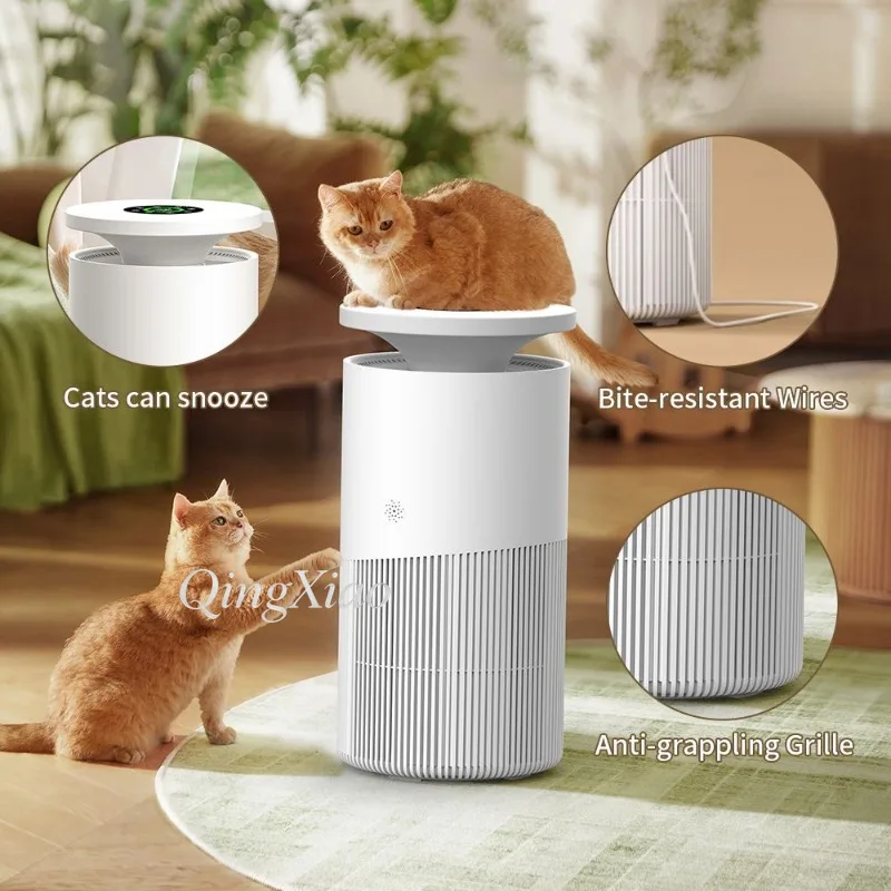 Home Air Purifier With Negative Ion Function HEPA Filter For Pet Hair Odor Formaldehyde And Smoke Removal Quiet Operation