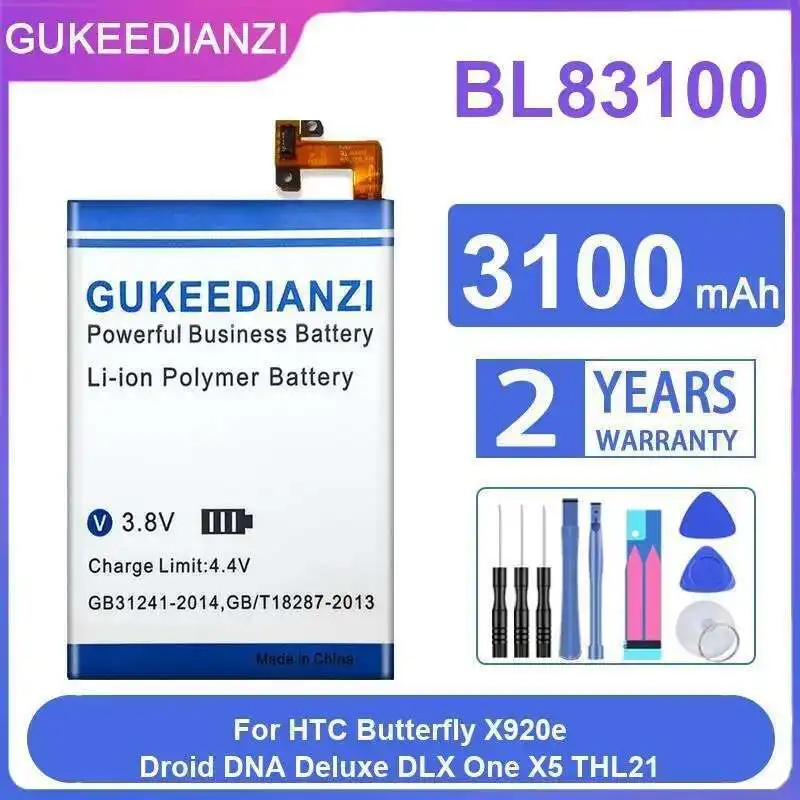 

Mobile Phone Battery BL83100 3100Mah For Htc Butterfly X920e Droid Dna Deluxe Dlx One X5 THL21