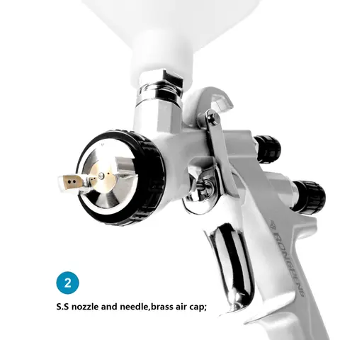 RONGPENG High Performance LVLP Spray Gun R830 Airbrush 1.3/1.4/1.5/1.7/2.0mm Pneumatic Automotive Sprayer for Auto Paint, Primer