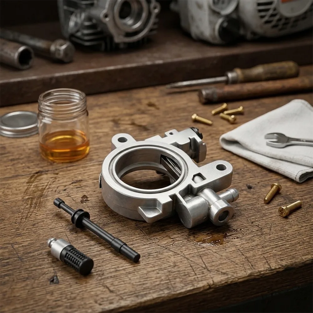 1Pcs Metal Oil Pump For Worm Gear Silver Replacement Part For MS290 MS390 MS310 Power Equipment Accessories