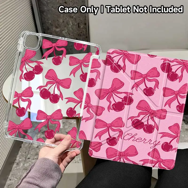 Pink Cherry Y-Fold Flip Protective Cover For iPad Air 11 Case iPad 10th 11th A16 9th Cover for iPad Pro 11 10.9in 13 M4 M5 2025