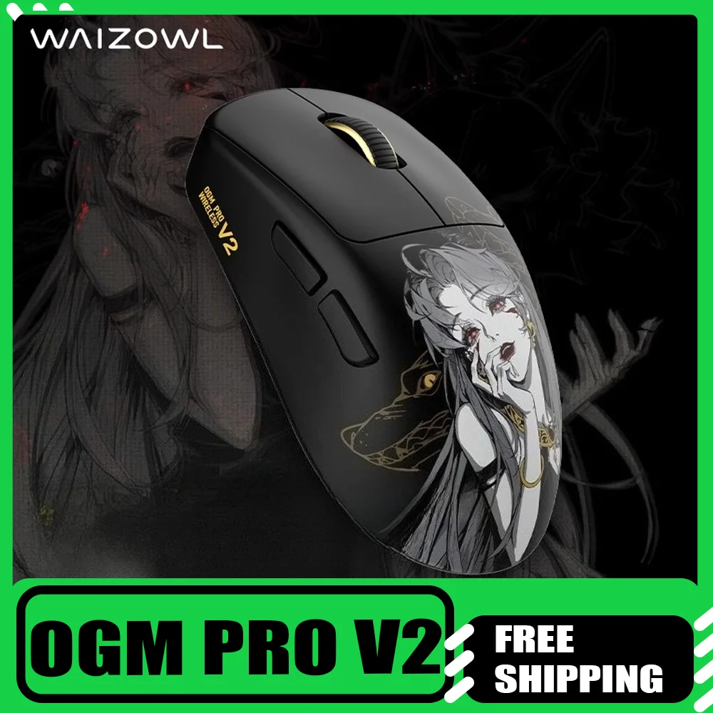 

Waizowl Ogm Pro V2 Mouse Three Mode Wireless Paw3950 30000dpi Lightweight Customized Gaming Mouse For Desktop Computer Mice Gift