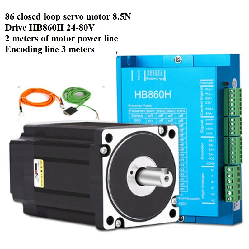 8.5n motor +HB860H   Driver  86 Closed-loop Servo Stepping Motor Set Servo Motor + Closed-loop Drive Sets