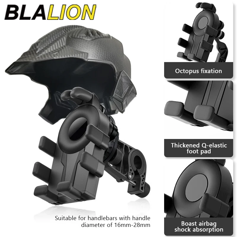 BLALION Motorcycle Cell Phone Holder GPS Shockproof Smartphone Handlebar & Rearview Mirror Mount Airbag Shock Absorber Bracket