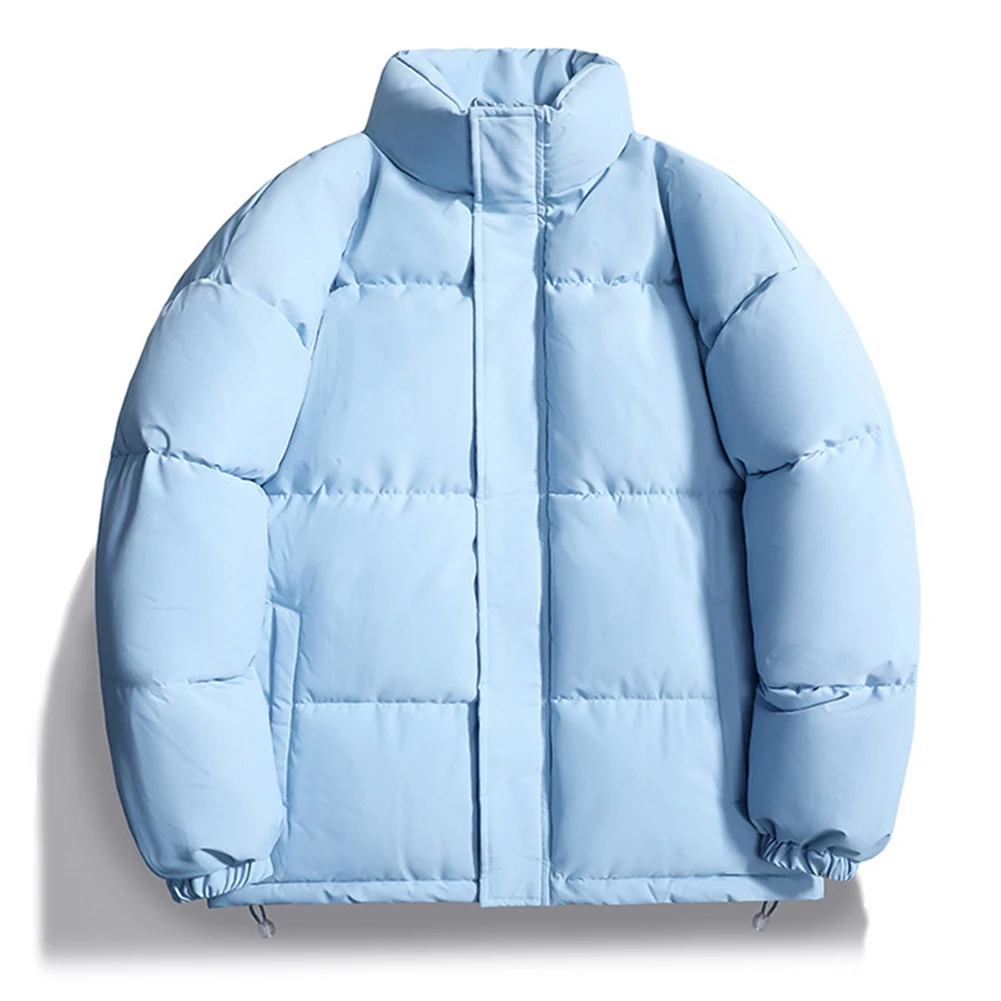 Solid Color Thick Parkas with Stand Collar Casual Warm Jacket for Men and Women Couples Perfect for Everyday Outerwear
