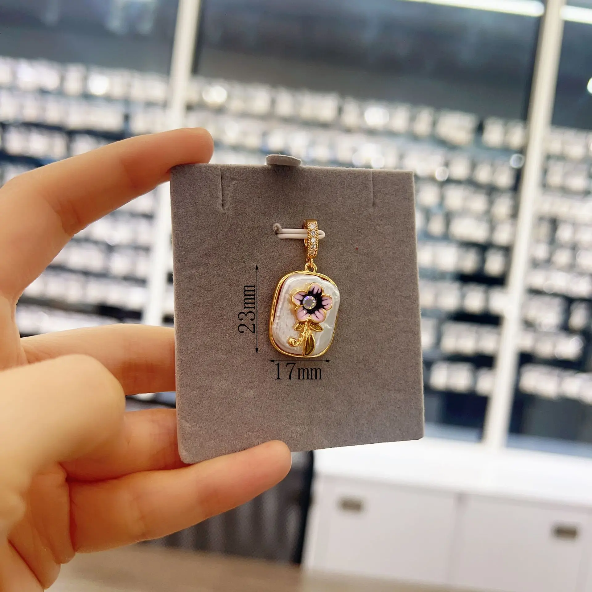 1pcs Pearl Necklace Pendant Natural Freshwater Pearl Seiko Oil Drop Rose Oil Painting Style DIY Jewelry Accessories Wholesales