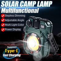 Outdoor Portable LED Camping Light USB Rechargeable Flashlight Magnetic Work Light with Stepless Dimming Torch Tent Lantern