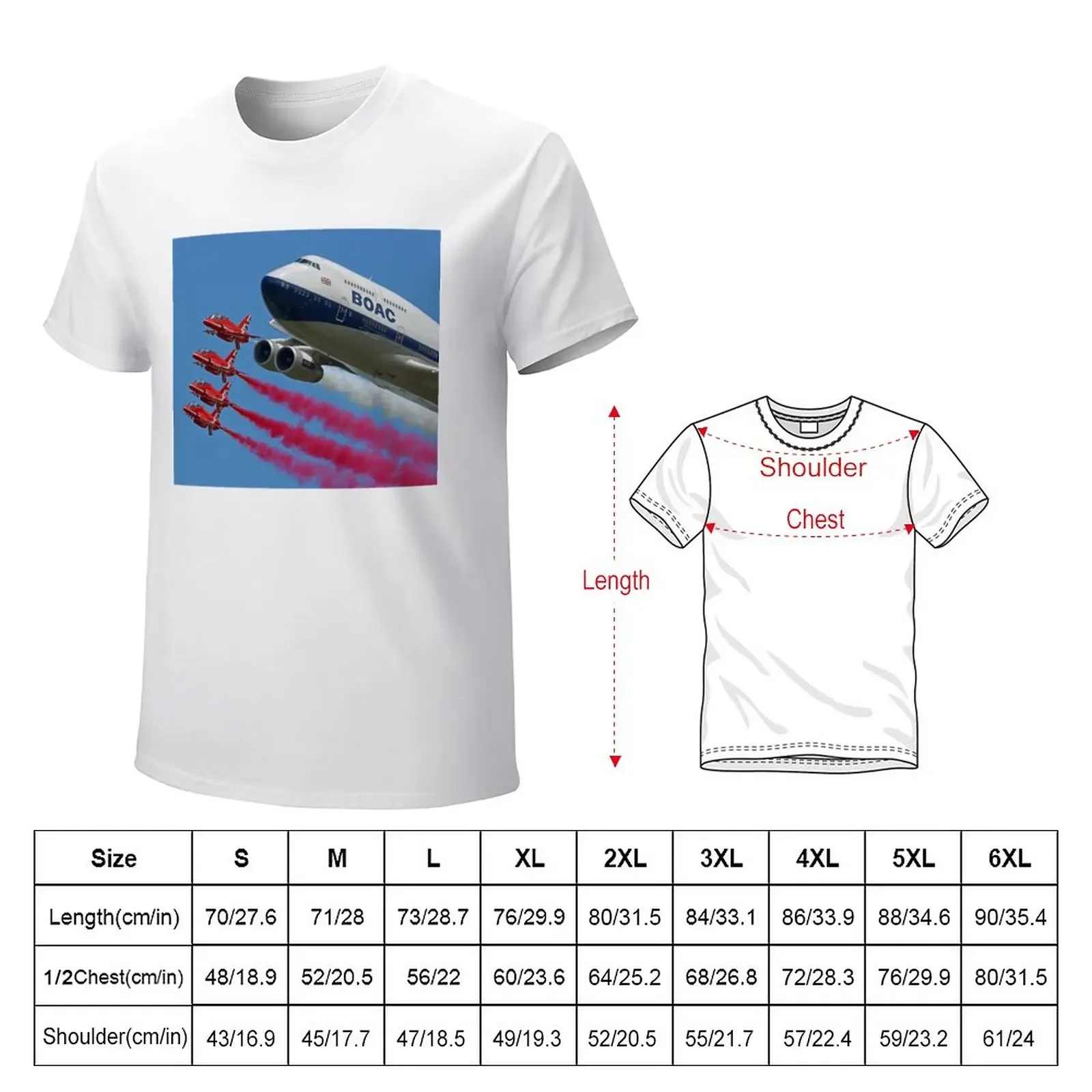 BOAC747 with The Red Arrows Flypast - 4 T-Shirt plain anime clothes mens tall t shirts