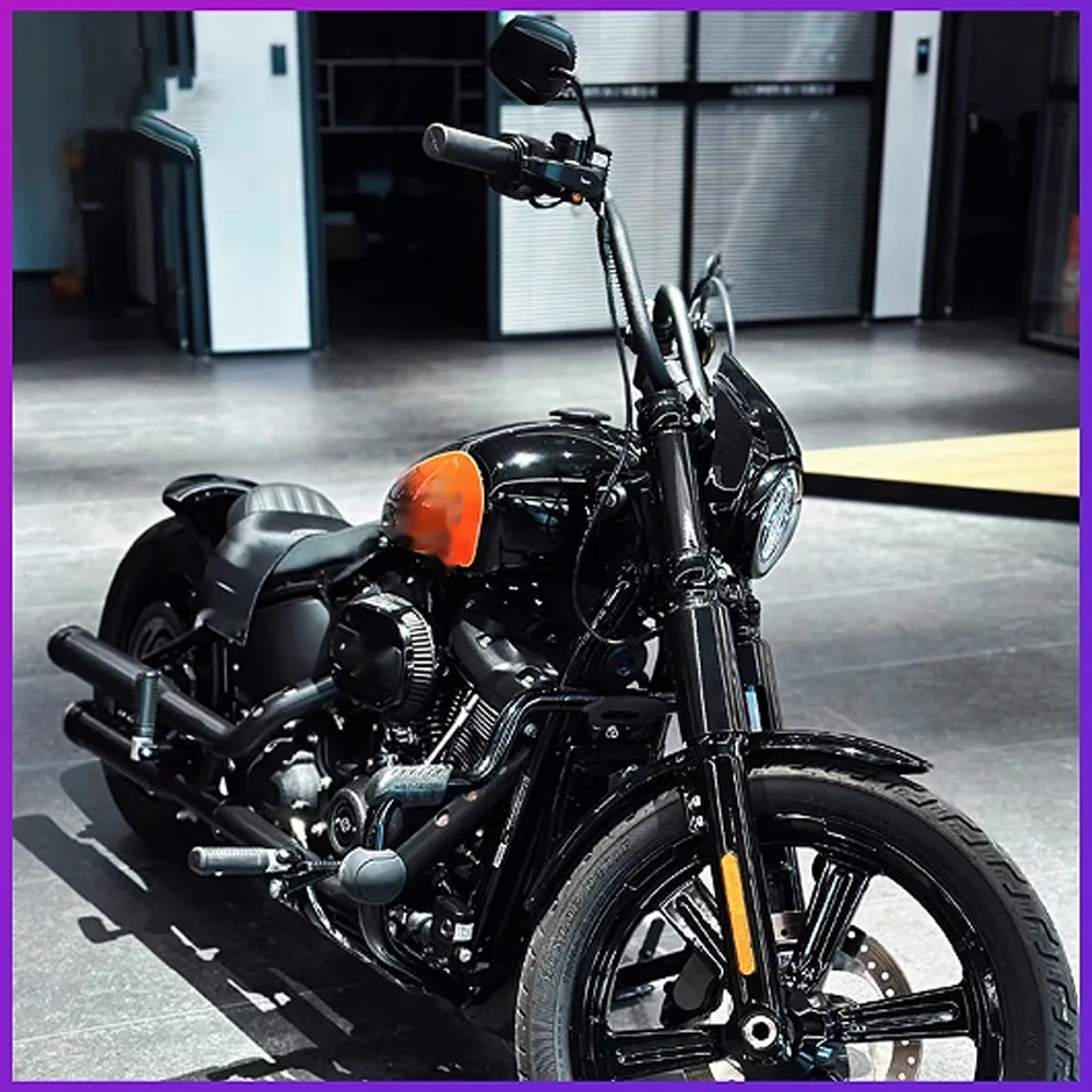 For Harley Street Bob Breakout 2018-2024 Headlight Fairing Bikini Cowl Gloss Black No-Drill Accesorios Moto