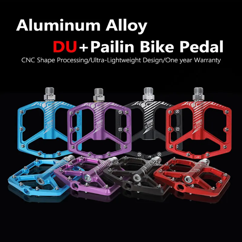 ENLEE MTB Bicycle Pedal Aluminum Alloy Wide Flat XC DH Bicycle Pedal Ultra Light Bicycle Pedal BMX Parts