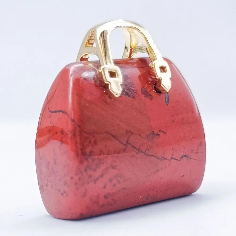 

Mini Cute Room Home Decoration Quartz Crystal Reiki Energy Stone Bag Healing Crystal Handbag Pendant Crystal Bag