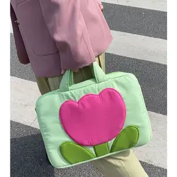 Sweet Tulip Color Matching Laptop Bag for Macbook Air 13.3 Case 14-16 Inch Huawei Lenovo Dell Xiaomi Protection Portable Handbag