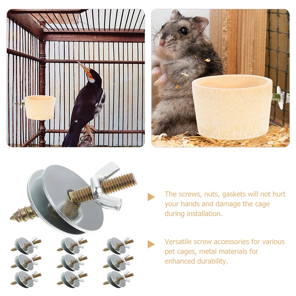 10 Pcs Birdcage Screw Accessories Fix Tool Perch Fixing Standing Board Kits Springboard Screws Silver