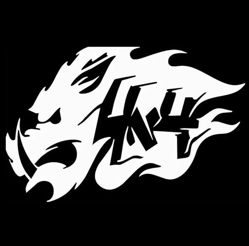 LYKX 4x4 Boar Totem Fangs Hog Hunting Car Sticker Waterproof Auto Accessories PVC Decal for Laptop Truck Motorcycle