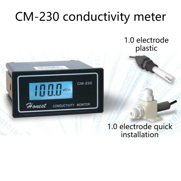 CM-230K Online Conductivity Monitor Tester Meter Analyzer Contact Relay NC 0-1999us/cm Error 2%FS ATC Alarm Output 4-20mA