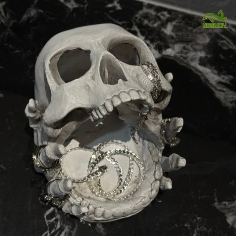 Cool and Personalized Skull Decoration Ring Storage Box Light Luxury Jewelry High Aesthetic Display Shelf Box Home Decorations