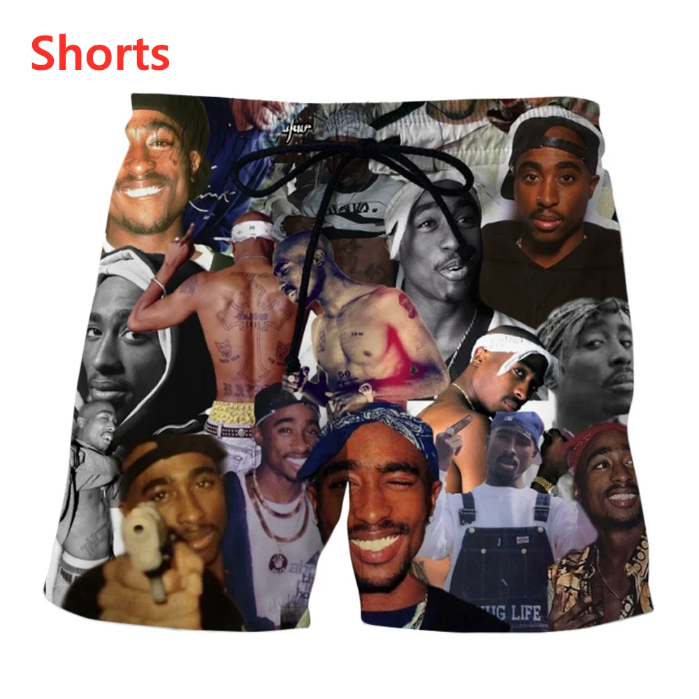 New 3D Print Causal Clothing  Legend Rapper Tupac 2Pac  Fashion Men Women Shorts Plus Size S-7XL