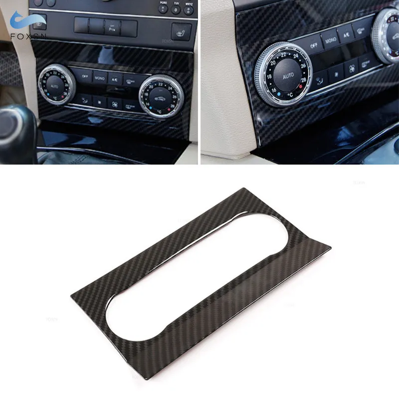 

For Mercedes Benz GLK X204 2008-2012 Car Carbon Texture Center Air Vent Outlet Audio Control Switch Frame Cover Protective Trim