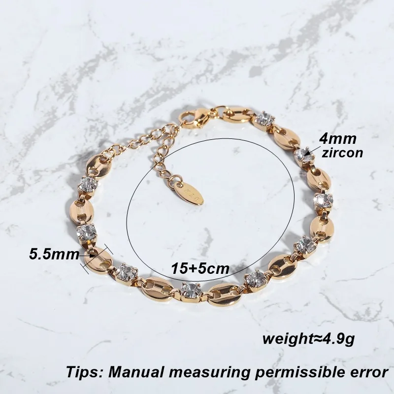KITEAL 2025 new hit steel stainless bracelets & bangles for women Pig Nose Zircon one orientation Prom Accessorie