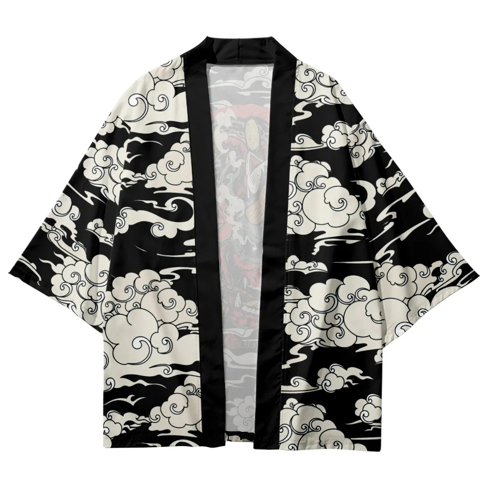 Moda stile giapponese donna uomo Streetwear Beach Anime Cloud Demon Print Cardigan Kimono tradizionale Yukata Cosplay Haori Shirt