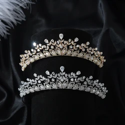 Princess Wedding Crowns For Bride Hair Accessories Cubic Zirconia Bridal Tiara Crown For 15 Years Women Diadem Wedding Corona