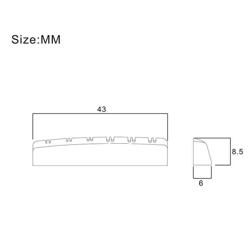 2 pces/50 pces entalhado osso real 12 cordas porcas de guitarra para guitarra elétrica 43x6x8.5mm