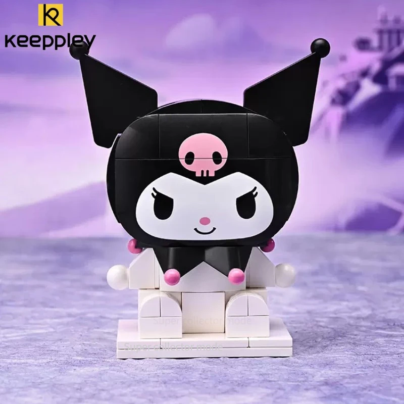 Keepley Sanrio Kuromi blok bangunan My Melody Model perakitan Cinnamoroll mainan dekorasi anak hadiah ulang tahun