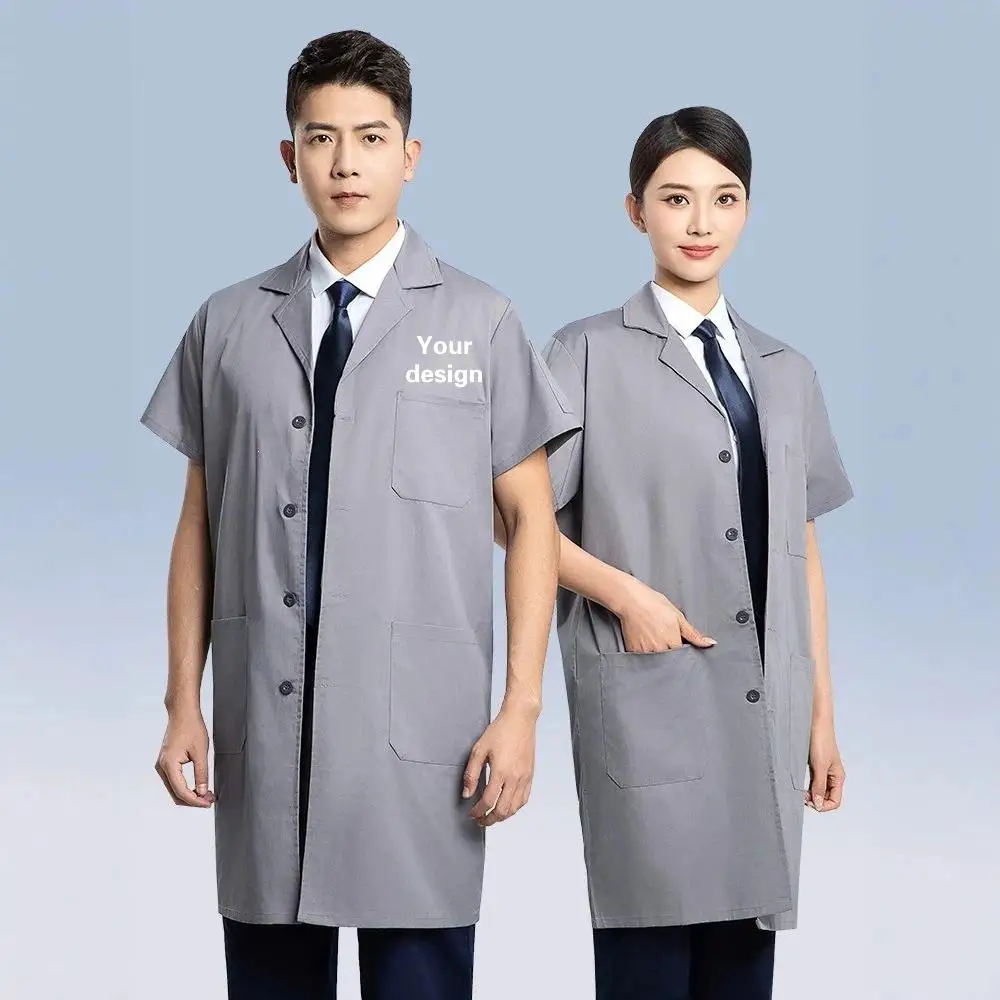Men Women Long Work Coats Mechanic Work Clothes Jackets Short Sleeves Logistics Handling Workshop Woodworking Shirts Custom LOGO