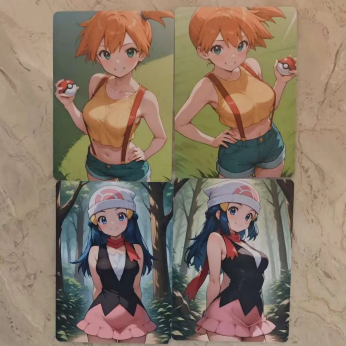 8-teiliges Set Trainer-Karten Schöne Mädchen Pocket Monster Misty Serena Dawn Leaf DIY PTCG Animation Sammelkarten – Detail 2
