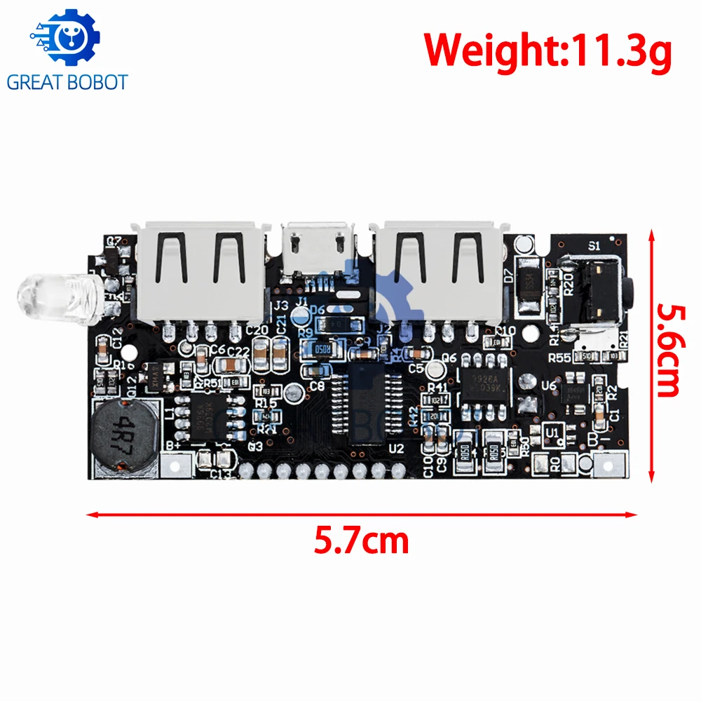 BS Dual USB 5V 1A 2.1A Mobile Power Bank 18650 Battery Charger PCB Power Module Accessories For Phone DIY LED LCD Module Board