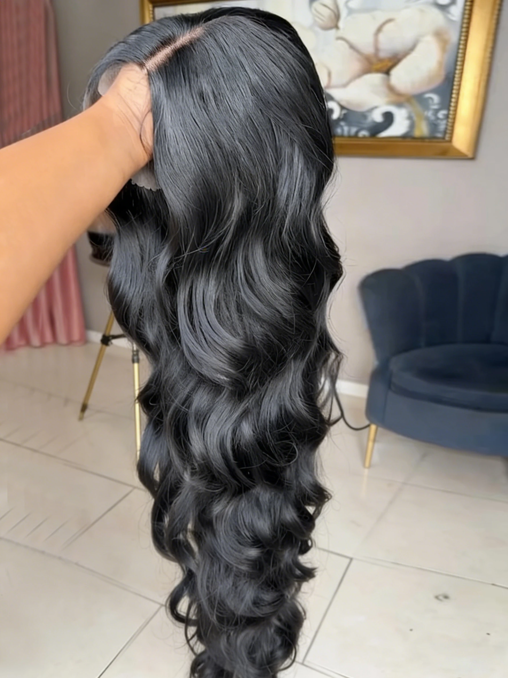 

Накладной парик из натуральных волос Body Wave, 30-40 дюймов, с HD-кружевом 13x6/13x4, предварительно выщипанный, для чернокожих женщин, плотность 220%
