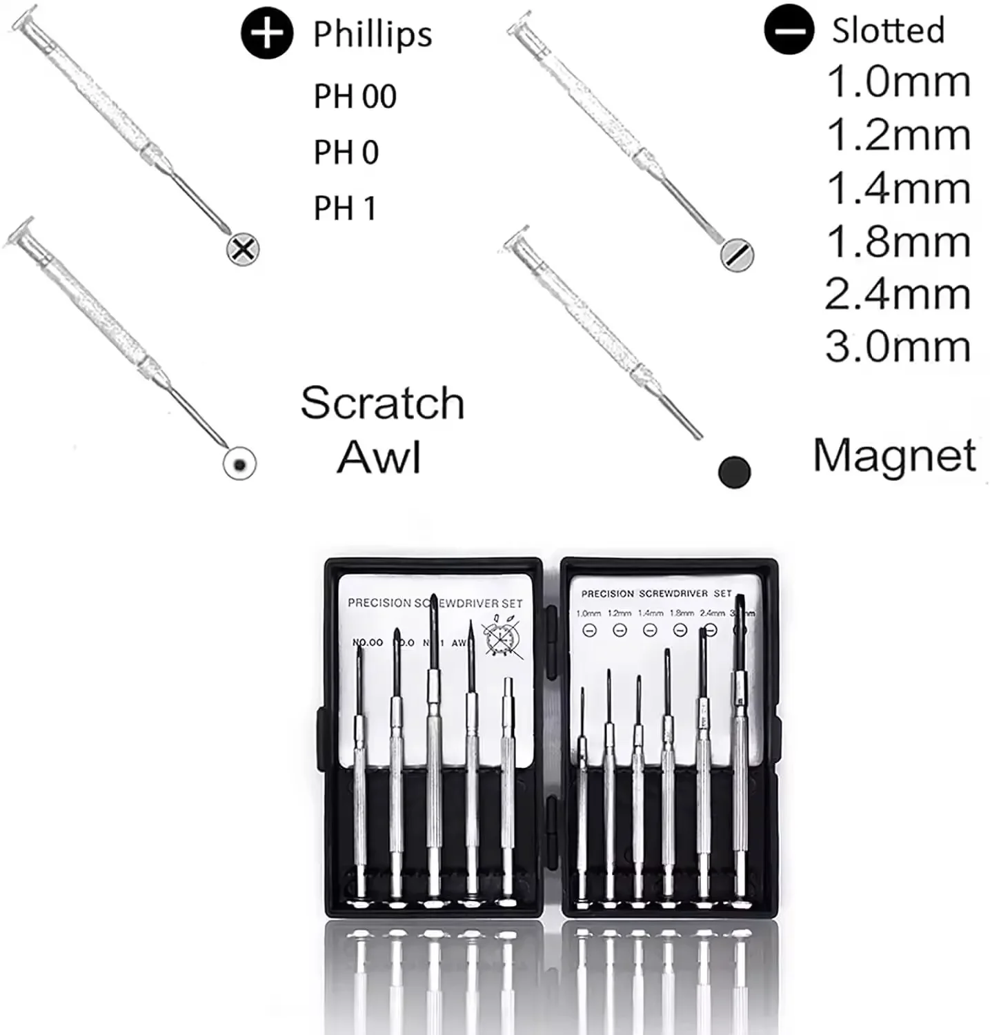 11-teiliges Mini-Präzisions-Schraubendreher-Set, kleines Schraubendreher-Set für Elektronik, Spielzeug, Computer, Uhrenreparatur, Upgrade der roten Box robust – Detail 4