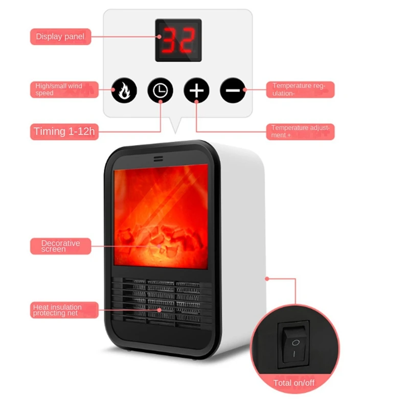 Mini elektrische Lüfter Heizung Fernbedienung tragbare Desktop Haushalt Plug-In Raumheizung Luft heizung Raum EU-Stecker
