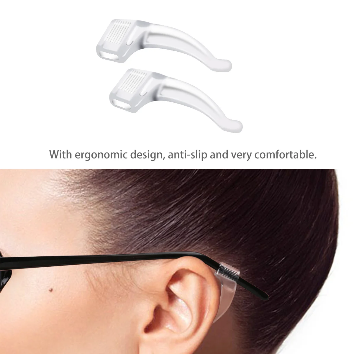 

20Pairs Silicone Eyeglass Ear Pads Antiskid Transparent Cloudy Comfortable Non-Slip for Running Sports Exercise