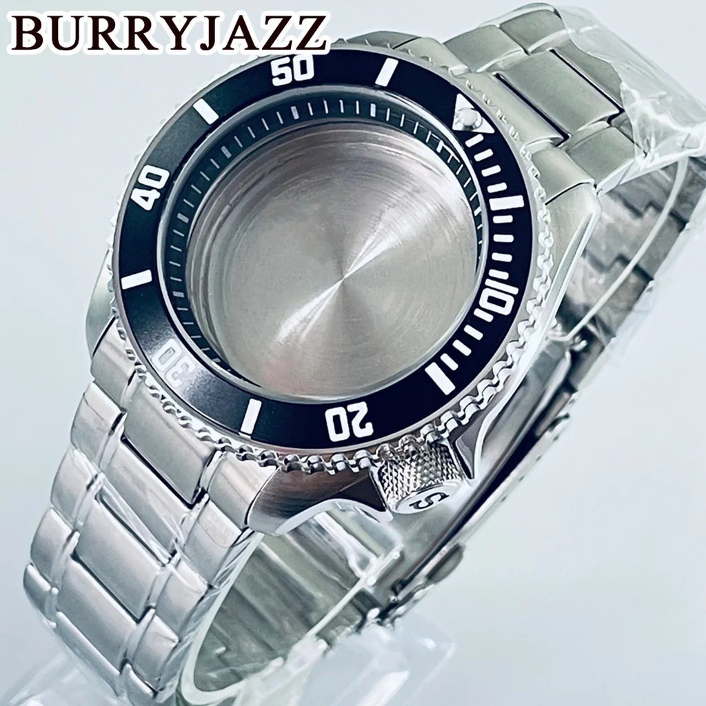 

BURRYJAZZ 42MM 007 Case With Black Ring Watch Case Fit NH34 NH35 NH36 NH38 NH70 Movement 28.5mm Dial Black Sloping Bezel