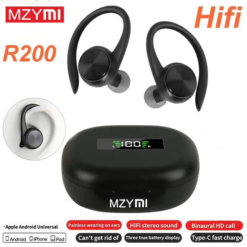 

MZYMI R200 Wireless Bluetooth Earphone Bluetooth Headphones with Microphone Sport Wireless Headphone Touch Control HiFi