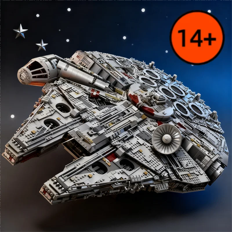 MOC 75192 UCS luxe millénaire grand faucon blocs de construction modèle briques vaisseau spatial vaisseau spatial ornement anniversaire cadeaux de noël