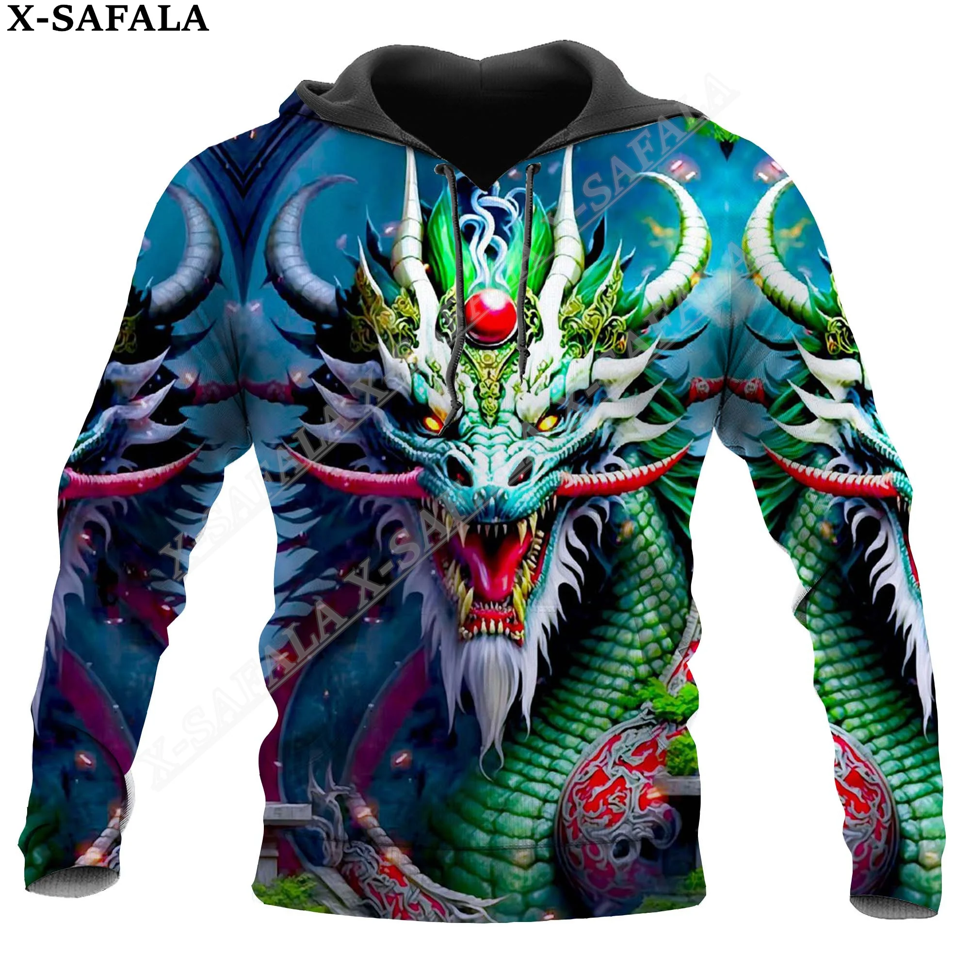 Myth Dragon Art Moon 3D Print Zipper Hoodie Man Female Pullover Sweatshirt Hooded Jacket Jersey Coat Tracksuits-7