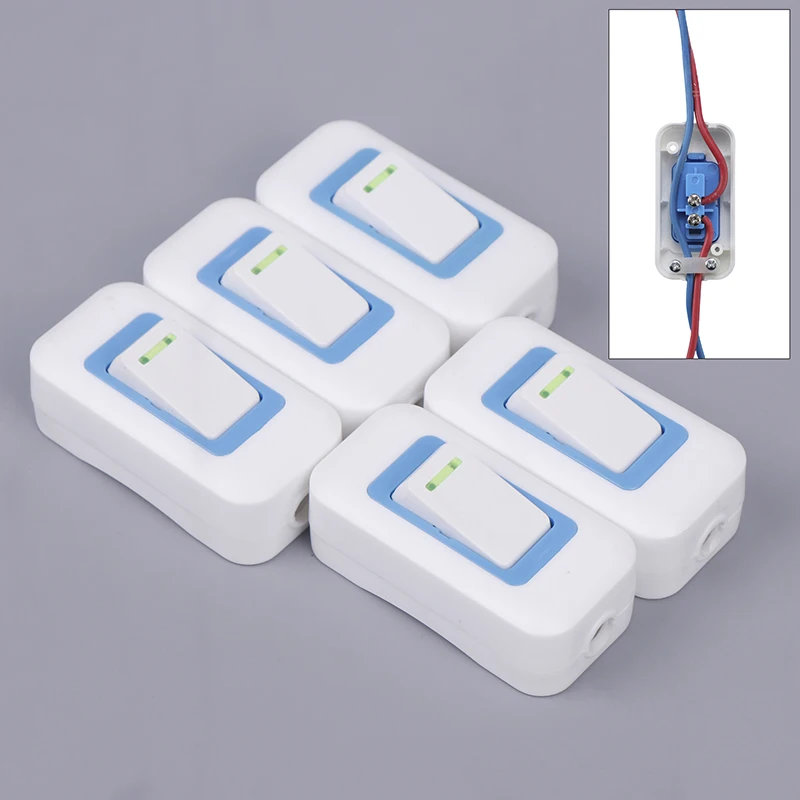 

1/5PCS Small Rocker Button Wiring Switch White Hand Pinch Bedside Small Appliance Push Button Boat Shape Switch