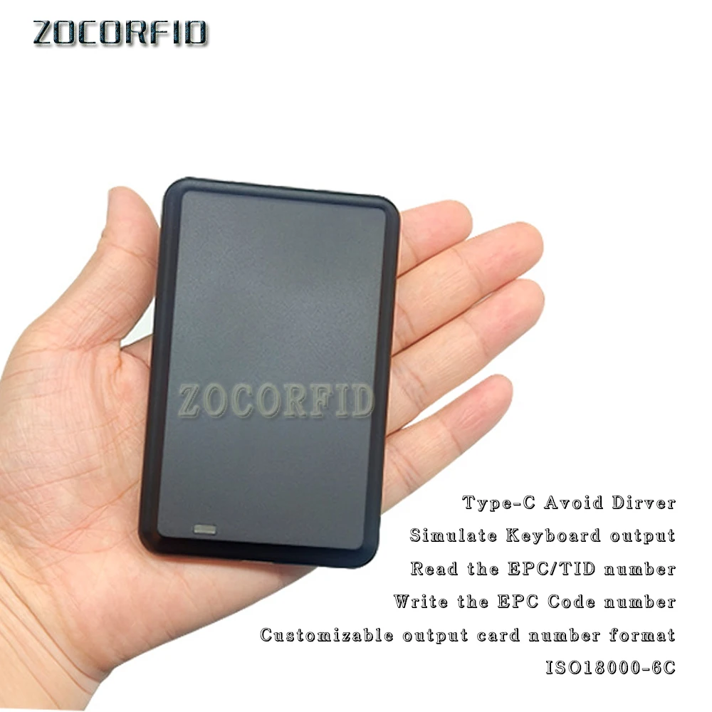 USB UHF Tag Reader ISO18000-6C 6B 860-960mhz Read Write HID-USB Virtual COM Output Adjustable