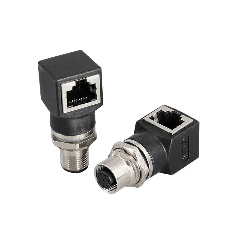 1/5/10 ustawia M12 4P D typ 8 pinów typu X do RJ45 adapter złącza kabla sieciowego do gniazda męskiego i żeńskiego m12.