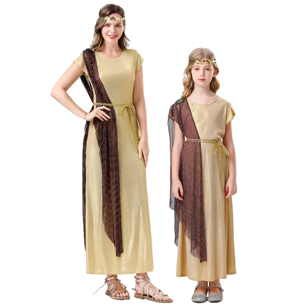 

Ancient Egyptian Parent Enfants Dress Enfant Masquerade Up Halloween Roman Greek Goddess Cosplay Costume