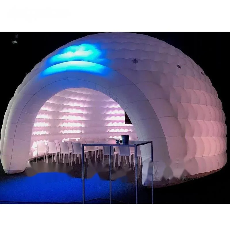 Tienda de campaña inflable con cúpula de iglú gigante, carpa con led y soplador para fiestas o eventos al aire libre, hecha a medida, 8m, venta al por mayor