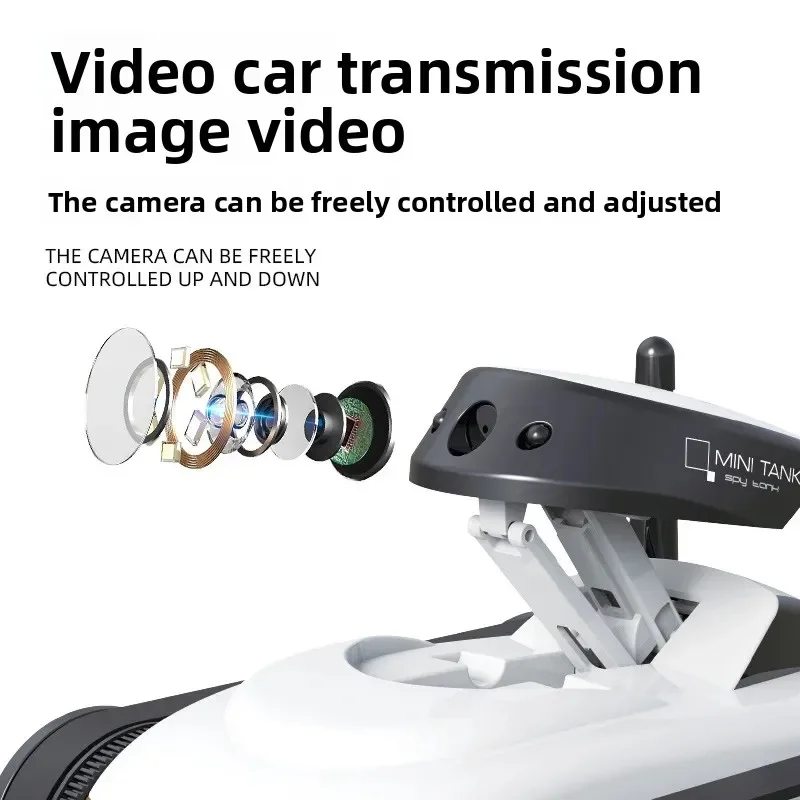 รถถังของเล่นบังคับวิทยุไร้สาย พร้อมกล้องถ่ายทอดสด ระบบเคลื่อนที่แบบตีนตะขาบ ควบคุมผ่านโทรศัพท์มือถือสี่ช่องสัญญาณ