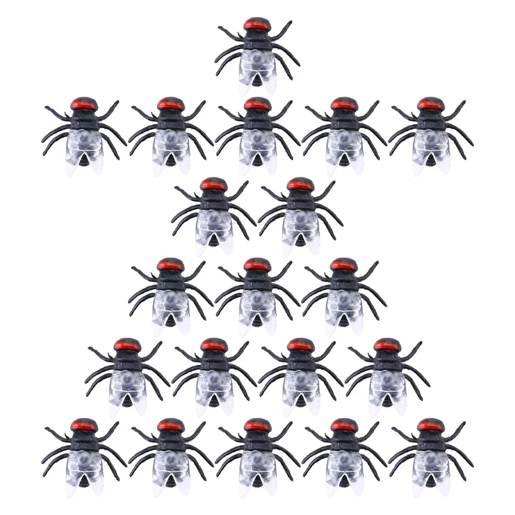 100 Pcs Artificial Fly Toy Flies for Pranks Halloween PVC Material Toys Prop Party Props