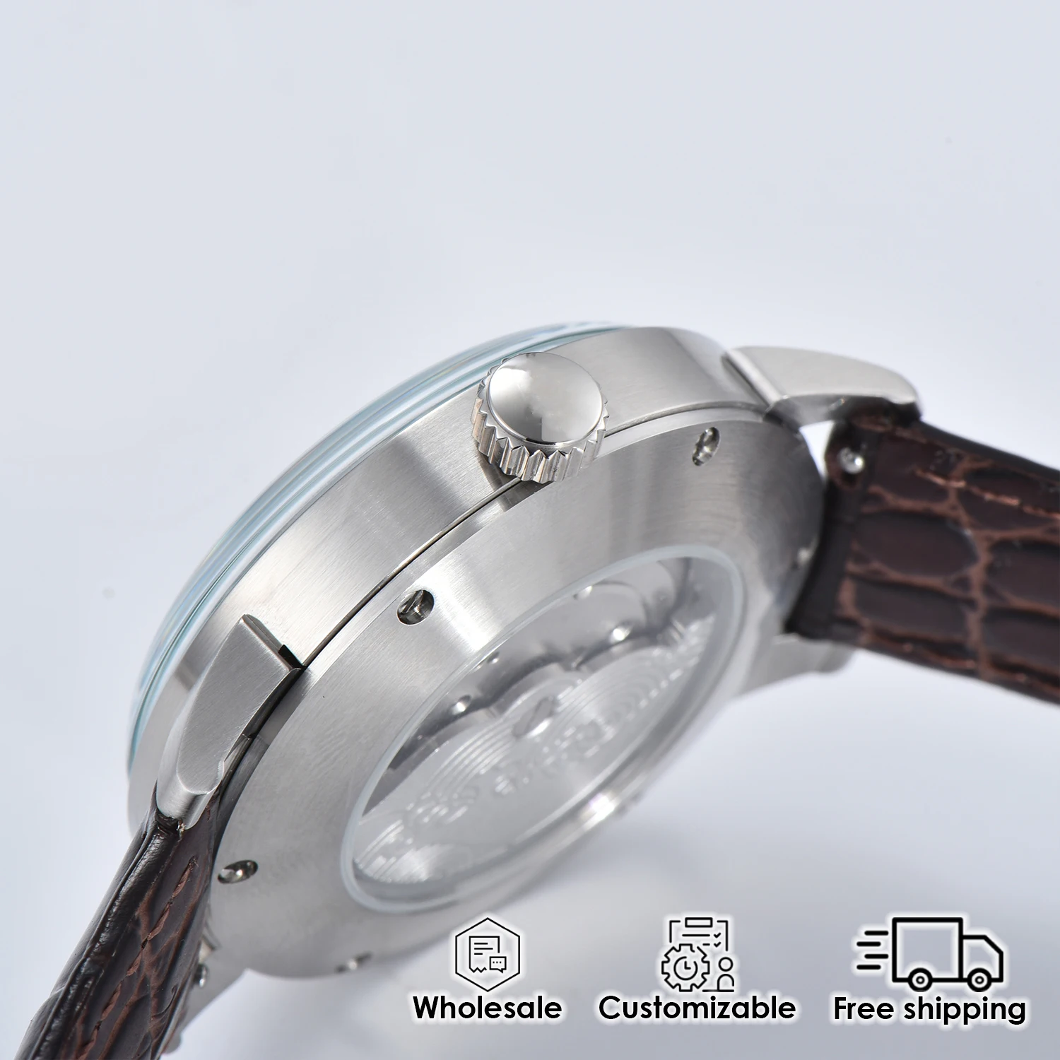 Orologio da uomo personalizzato da 42 mm MIYOTA8215 movimento meccanico automatico Orologio da uomo con quadrante completamente luminoso elemento Kanagawa