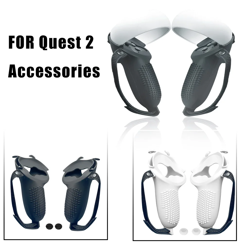 Suitable for Meta Quest 2 Controller Protective Cover Accessories, with Adjustable Straps, Anti-Slip Texture Design, Soft and Co